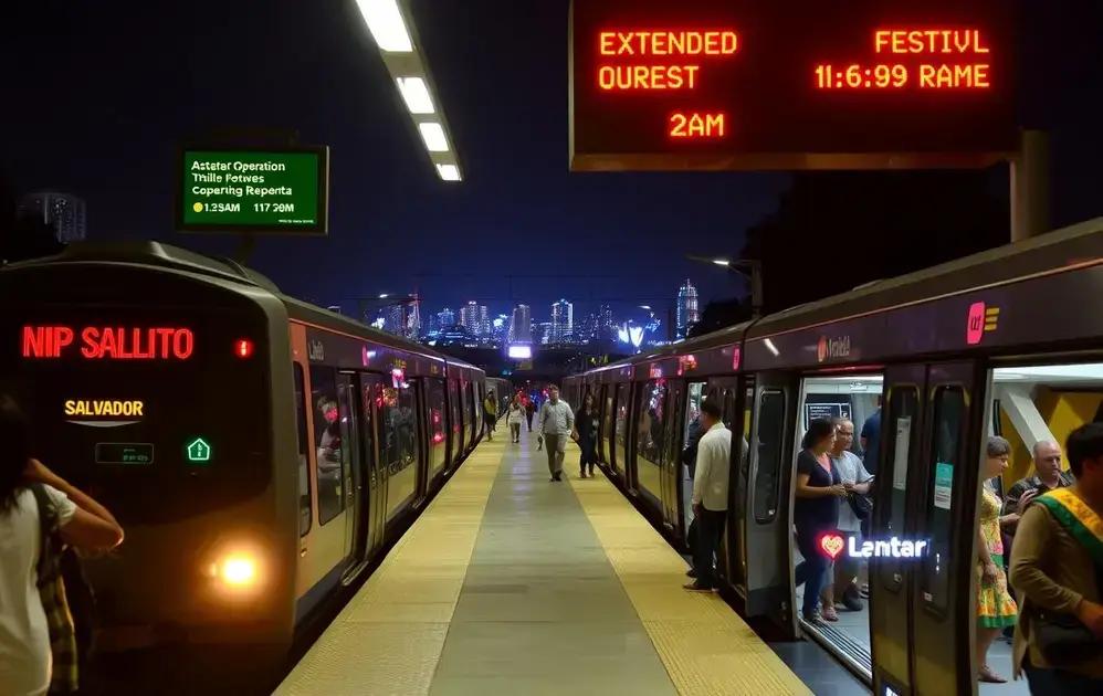 Metrô de Salvador terá operação especial até 2h para atender público do Furdunço
